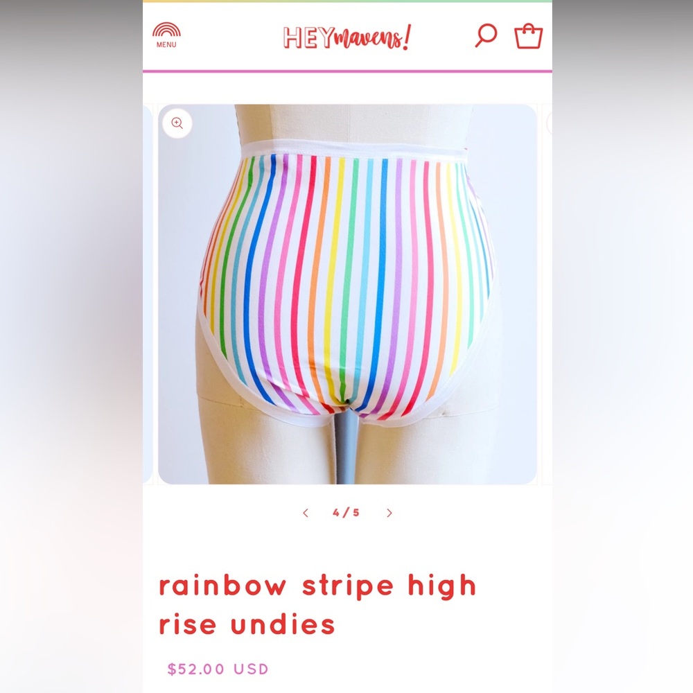 🌈 Rainbow Stripe Women's Panties NWT 6X - Picture 4 of 8